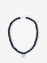 Mint Velvet Blue Beaded Charm Necklace - Image 1 of 3