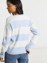 Simply Be Blue V-Neck Jumper - Image 3 of 4