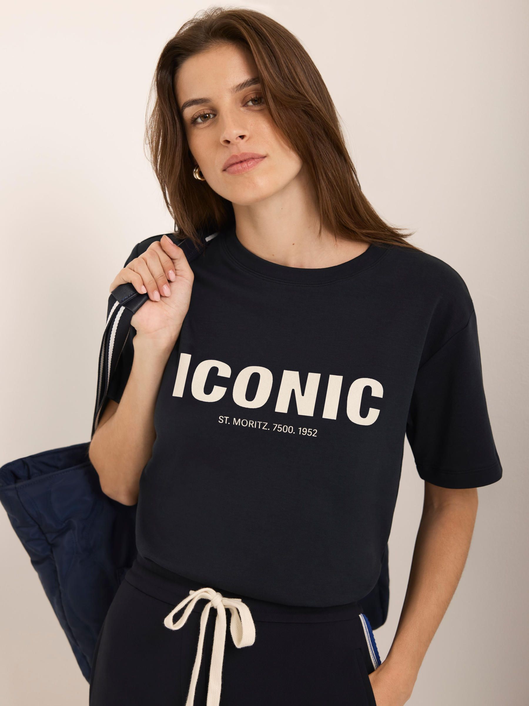 Buy Mint Velvet Blue Iconic Graphic Cotton T-Shirt from Next Romania