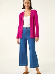 وردي - سترة كارديغان محبوكة بتشذيب دانتيل من Roman - Image 2 of 5