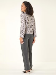 Roman Natural Animal Print Buttoned Jacket - Image 2 of 4