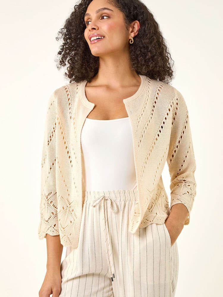 Roman Pointelle Knit Cardigan - Image 1 of 5