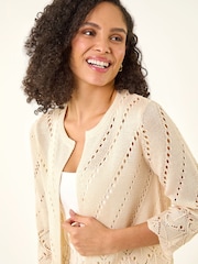 Roman Pointelle Knit Cardigan - Image 4 of 5