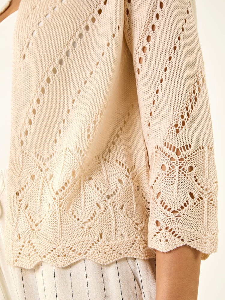 Roman Pointelle Knit Cardigan - Image 5 of 5