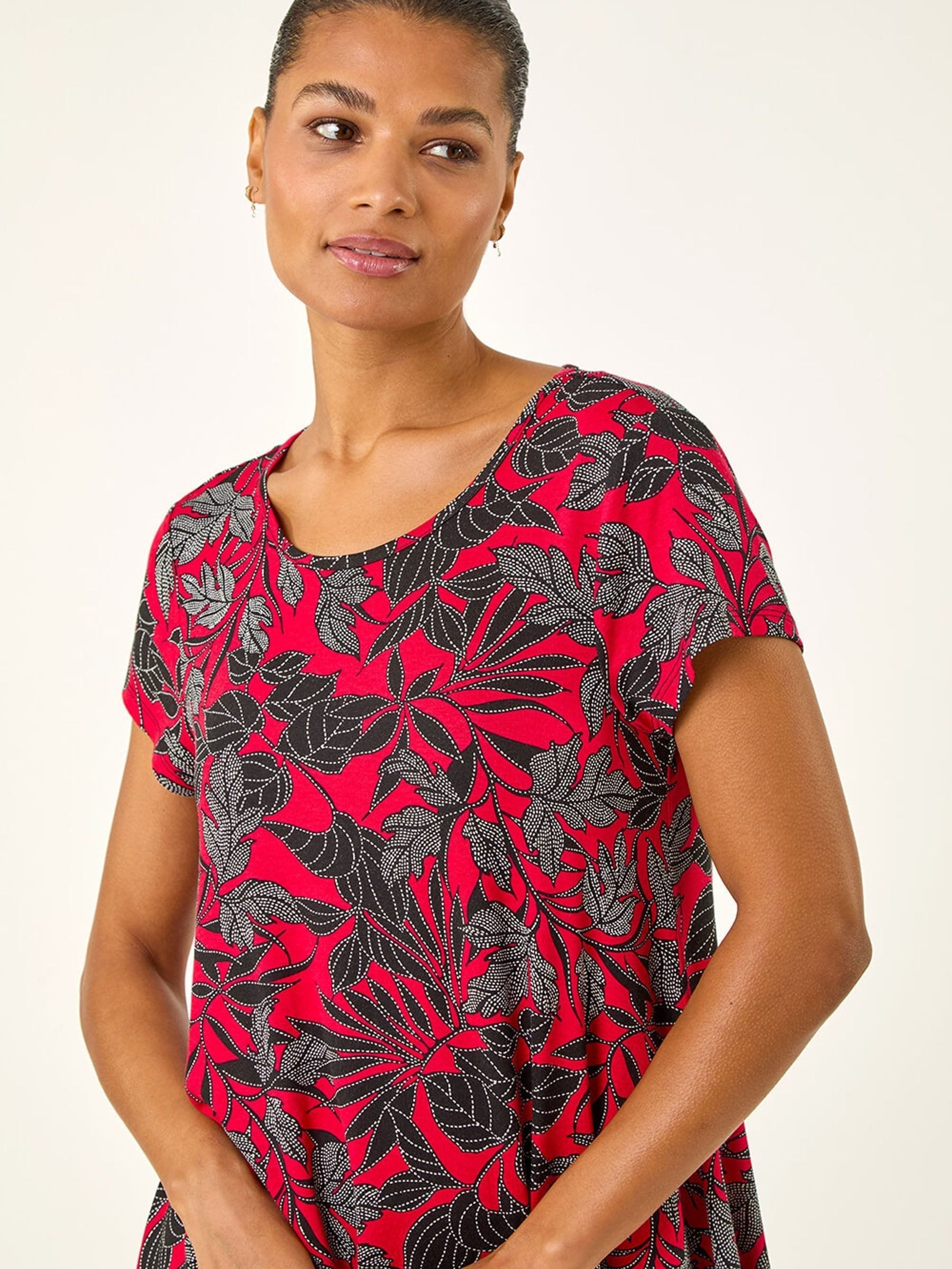 Buy Roman Red Floral Print Hanky Hem Top from Next USA