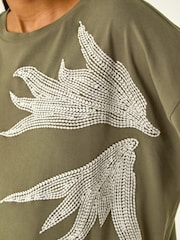 Roman Green Oversized Textured T-Shirt - Image 5 of 5