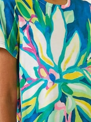 Roman Green Floral Print Stretch Top - Image 5 of 5