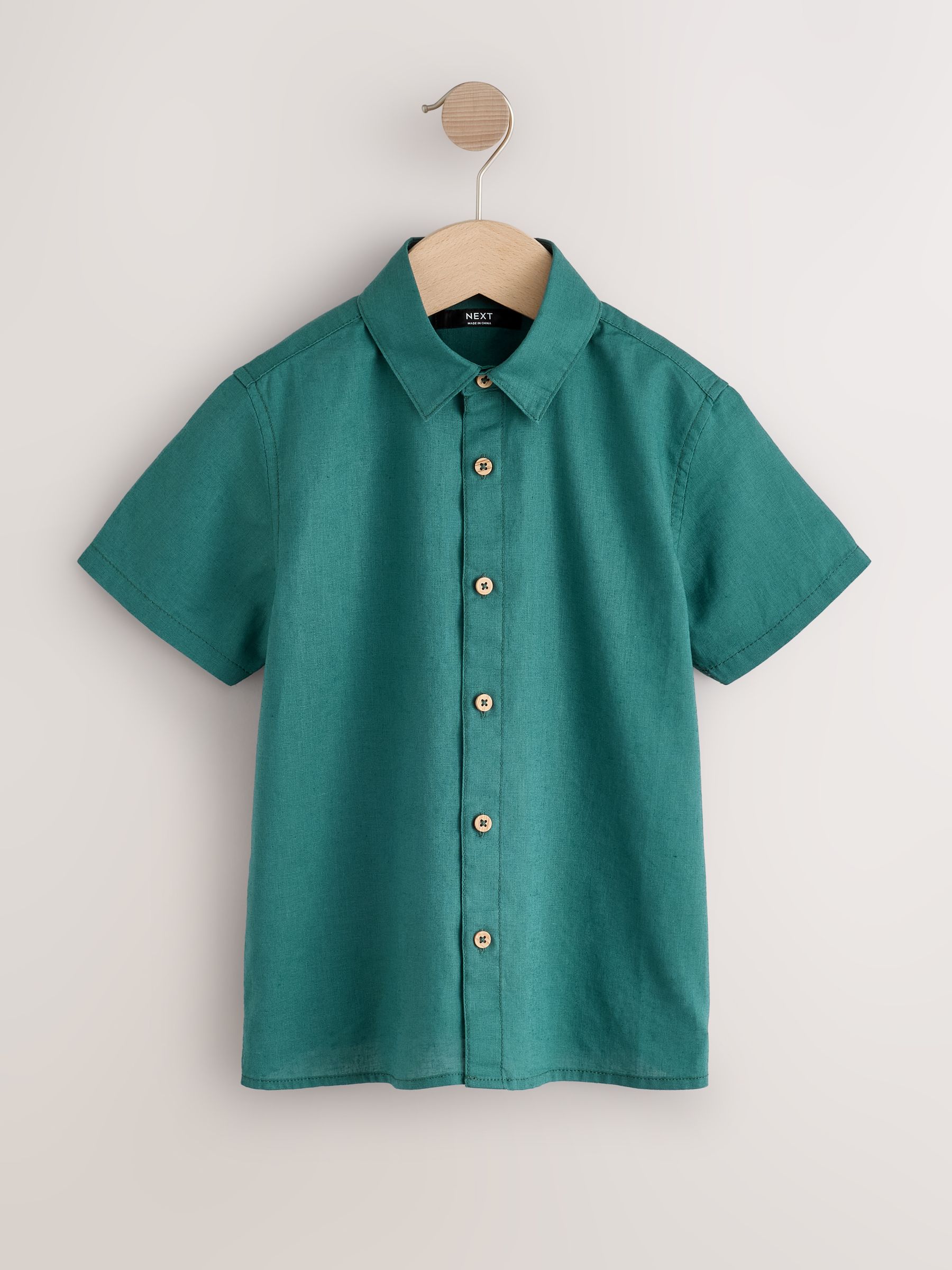 トップス CFCL HIGH GAUGE SHORT SLEEVE SHIRT 3 Buy Forest Green Short Sleeve Linen Blend Shirt (3-16yrs) from
