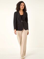 Roman Black Textured Pocket Stretch Jacket - Image 2 of 5