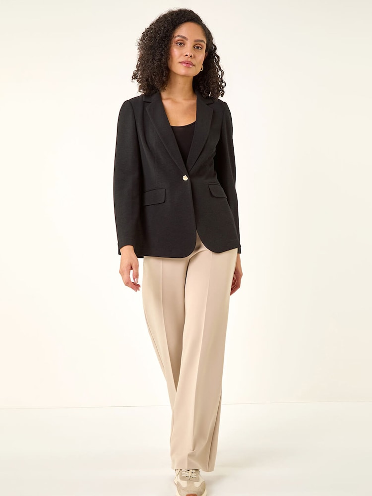 Roman Black Textured Pocket Stretch Jacket - Image 2 of 5