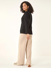 Roman Black Textured Pocket Stretch Jacket - Image 3 of 5