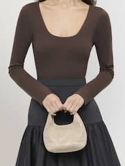 Loeffler Randall Gold Kenzie Gold Diamante Mini Bucket Bag - Image 5 of 5