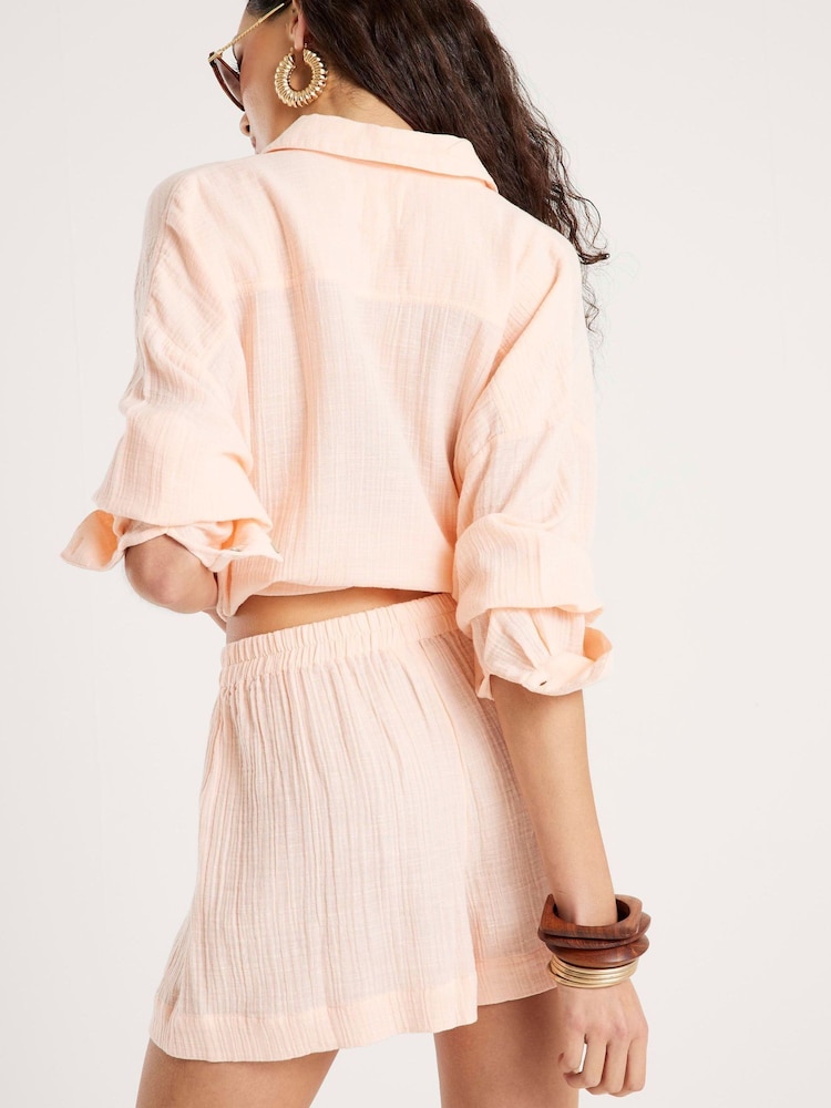 River Island Pink Crinkle Beach Shorts - Image 2 of 4