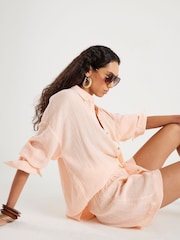 River Island Pink Crinkle Beach Shorts - Image 4 of 4