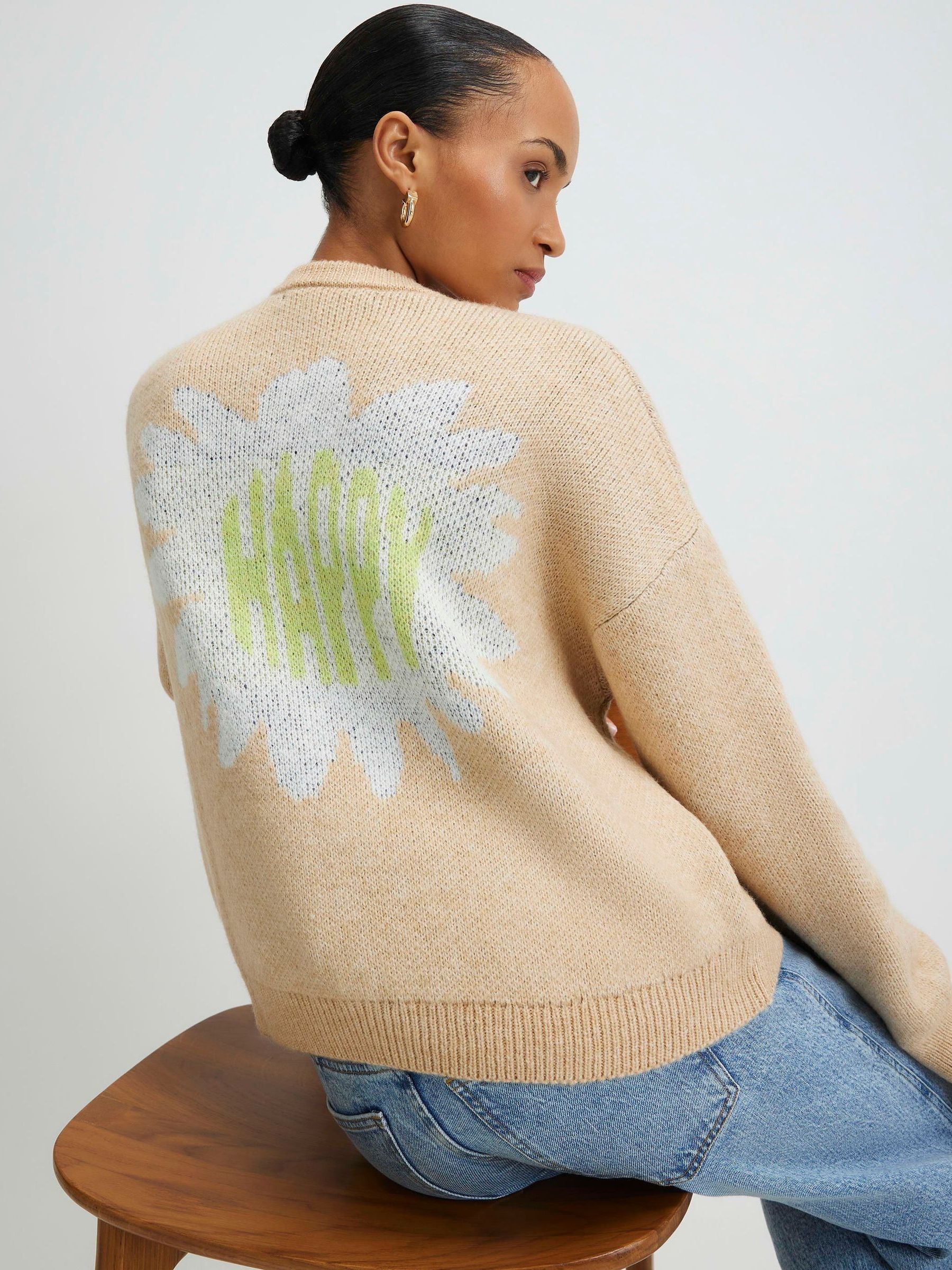 Buy River Island Brown Happy Graphic Cardigan from the Next UK