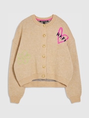 Marrone - River Island Graphic Detail Cardigan - Immagine 5 di 6