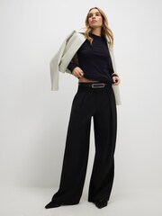 River Island Long Sleeve Button Detail Ribbed Top - 圖片 4/4