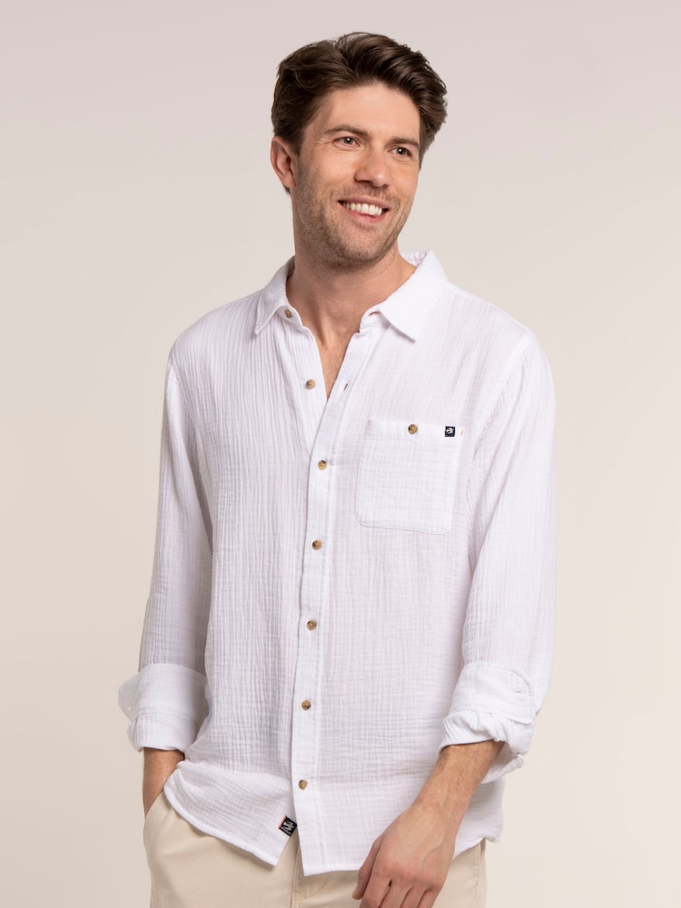 Brakeburn White Tarbert Shirt - Image 1 of 6 Brakeburn White Tarbert Shirt - Image 1 of 6
