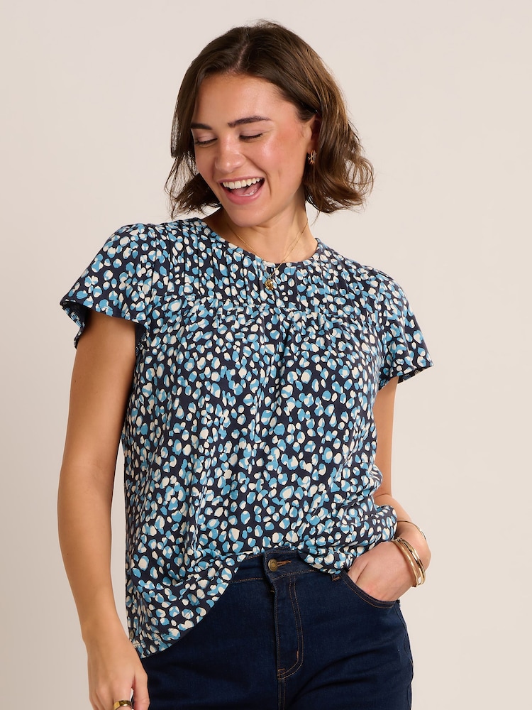 Brakeburn Blue Beau Bubble Blouse - Image 1 of 6