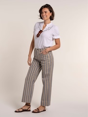 Brakeburn Blue Stripe Straight Leg Jeans - Image 6 of 6