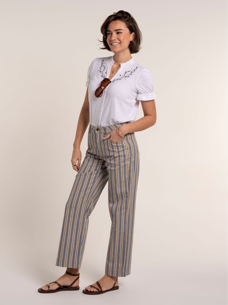 Brakeburn Blue Stripe Straight Leg Jeans - Image 6 of 6