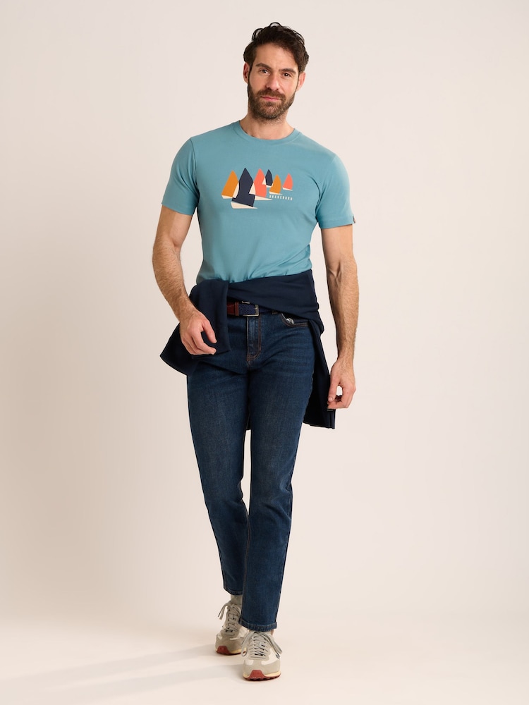 Brakeburn Blue Bobbington T-Shirt - Image 4 of 4 Brakeburn Blue Bobbington T-Shirt - Image 4 of 4