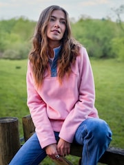 Brakeburn Pink Trent Quarter Zip Sweatshirt - Image 1 of 6