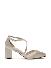 Rainbow Club White Hellen Crossover Strappy Satin Shoes - Image 1 of 4