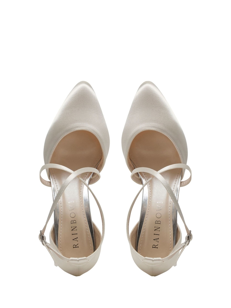 Rainbow Club White Hellen Crossover Strappy Satin Shoes - Image 4 of 4 Rainbow Club White Hellen Crossover Strappy Satin Shoes - Image 4 of 4