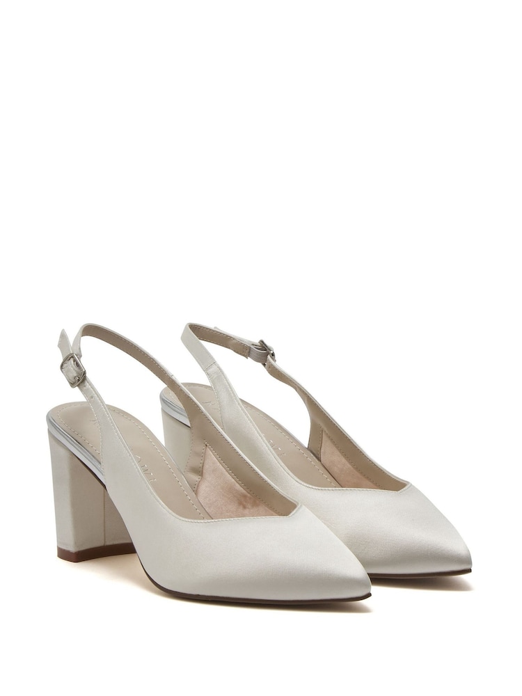 Rainbow Club White Ivy Slingback Satin Shoes - Image 2 of 4