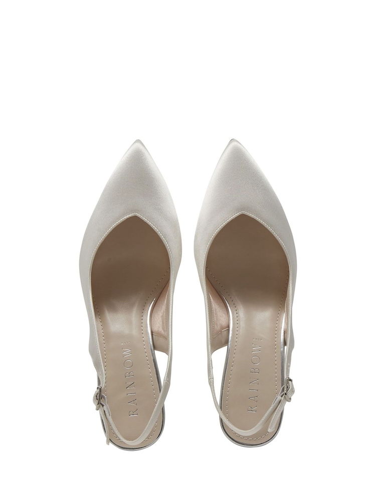 Rainbow Club White Ivy Slingback Satin Shoes - Image 4 of 4