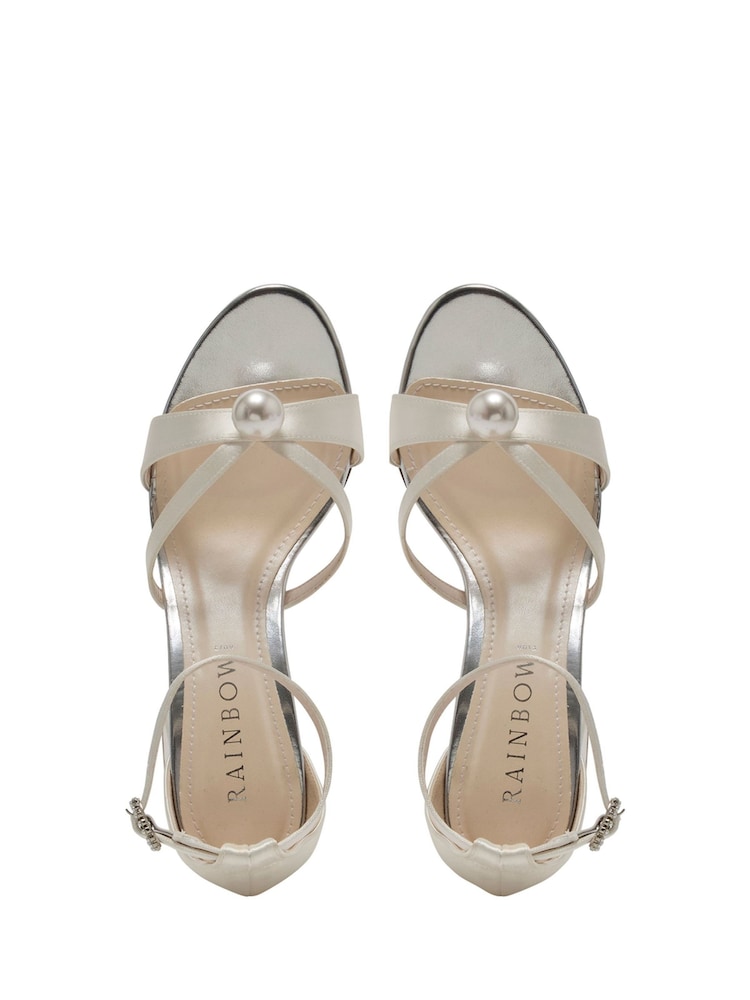 Rainbow Club Silver Eliza Sandals- Satin - Image 4 of 4 Rainbow Club Silver Eliza Sandals- Satin - Image 4 of 4