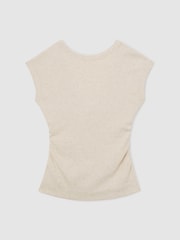 Reiss Natural Serena Stretch-Cotton Scoop-Back Top - Image 2 of 6