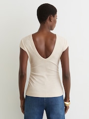 Reiss Natural Serena Stretch-Cotton Scoop-Back Top - Image 5 of 6