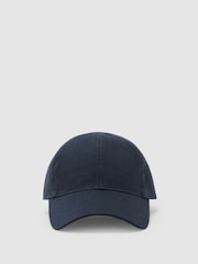 海軍藍 - Reiss Lucas Linen Baseball Cap - 圖片 2/5
