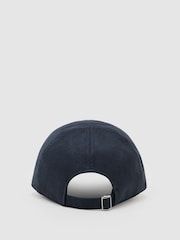海軍藍 - Reiss Lucas Linen Baseball Cap - 圖片 4/5