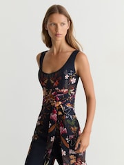 Reiss Navy Clara Reiss | NYBG Printed Wide-Leg Jumpsuit - Image 3 of 7