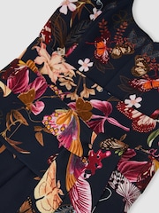 Reiss Navy Clara Reiss | NYBG Printed Wide-Leg Jumpsuit - Image 7 of 7