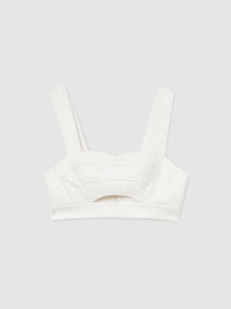 Reiss Ivory Tara Crop Top - Image 2 of 6