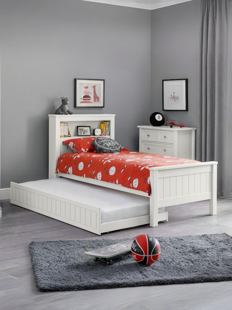 Julian Bowen Surf White Set of Maine Bookcase Bed & Underbed - Image 1 of 6