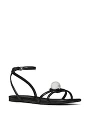 kate spade new york Black Harmony Smooth Leather Flat Sandals - Image 2 of 5