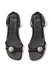 kate spade new york Black Harmony Smooth Leather Flat Sandals - Image 5 of 5