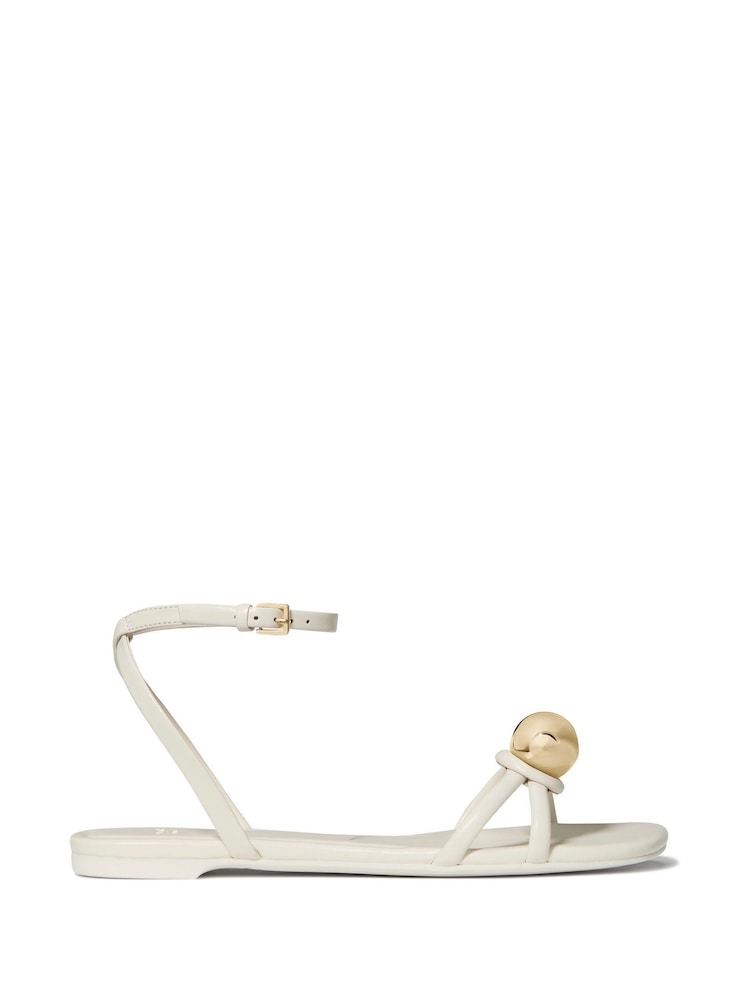 kate spade new york Cream Harmony Smooth Leather Flat Sandals - Image 1 of 5