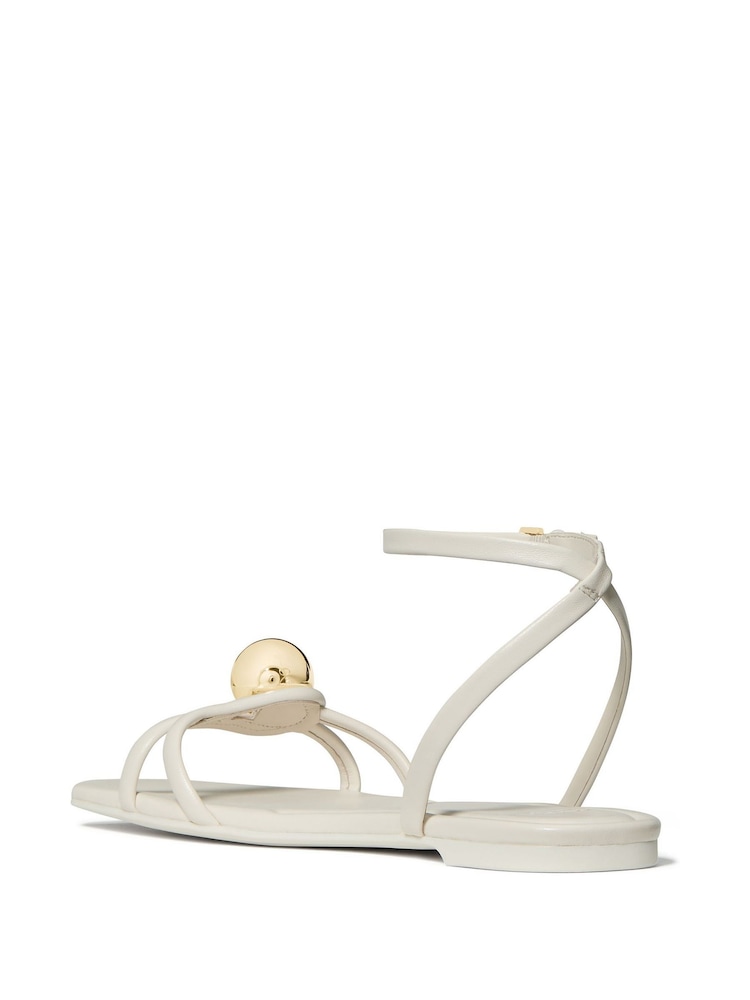 kate spade new york Cream Harmony Smooth Leather Flat Sandals - Image 2 of 5
