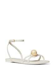 kate spade new york Cream Harmony Smooth Leather Flat Sandals - Image 3 of 5