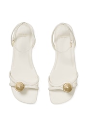 kate spade new york Cream Harmony Smooth Leather Flat Sandals - Image 5 of 5
