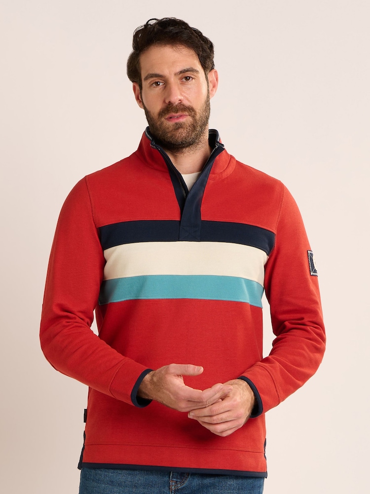 Brakeburn Brown Talbot Quarter Zip Sweatshirt - Image 1 of 6