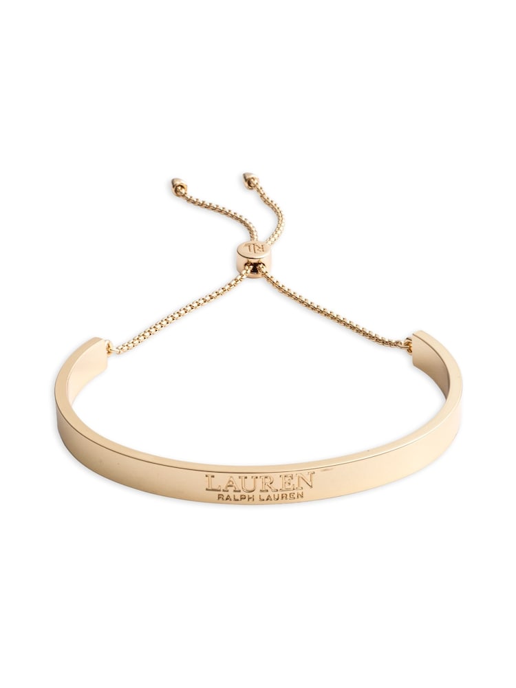 Lauren Ralph Lauren Gold Tone Logo Slider Bracelet - Image 1 of 3