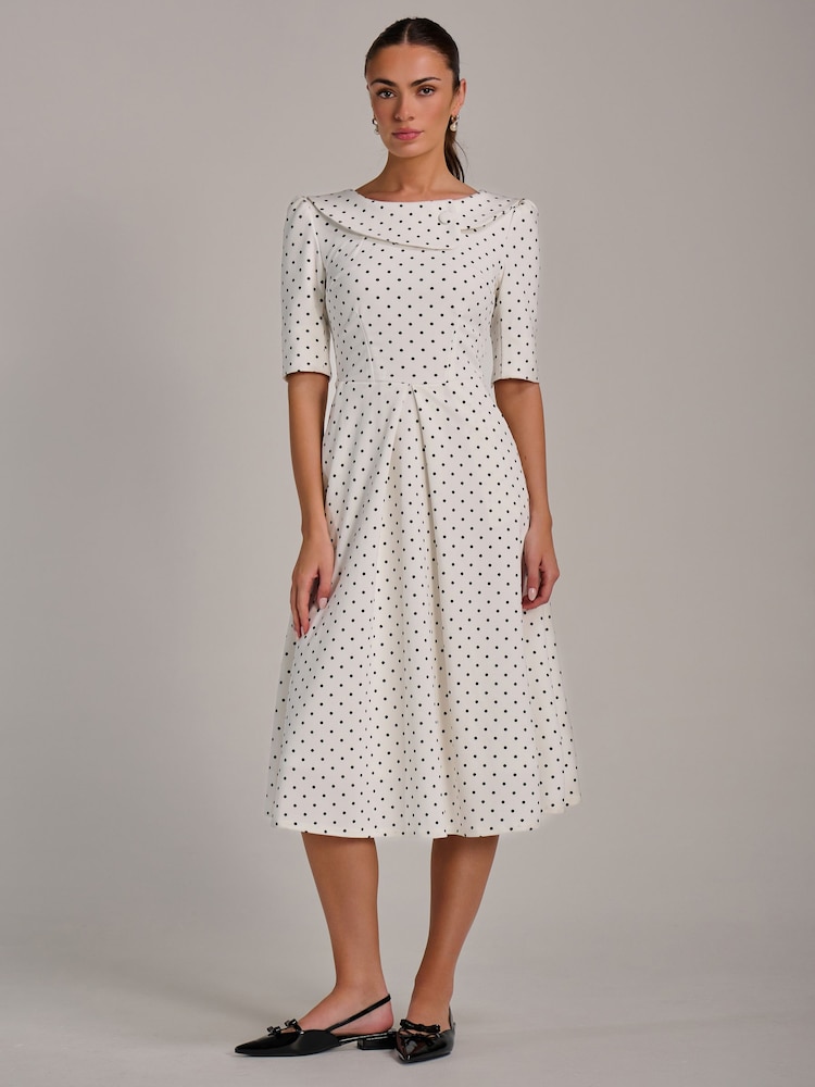 white scuba midi dress ASOS DESIGN Bridal dramatic neckline midi dress in white scuba-style fabric