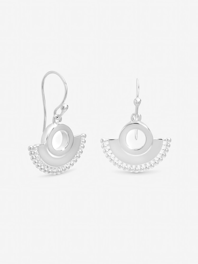 Inicio Sterling Silver Plated Beaded Fan Fishhook Earrings - Image 1 of 1